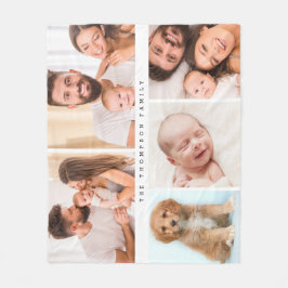 Moderne benutzerdefinierte Familienname und Fotos Fleecedecke