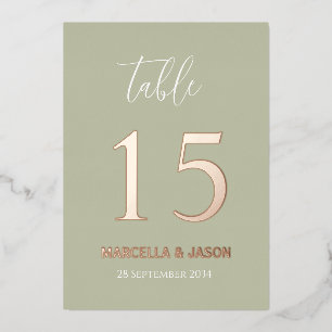 Moderne benutzerdefinierte Farben Hochzeitstisch N Folieneinladung