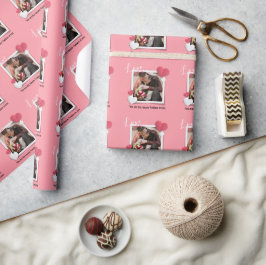Moderne benutzerdefinierte Foto- und Liebe-Meldung Geschenkpapier