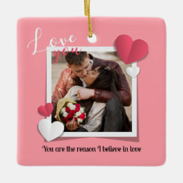 Moderne benutzerdefinierte Foto- und Liebe-Meldung Keramikornament