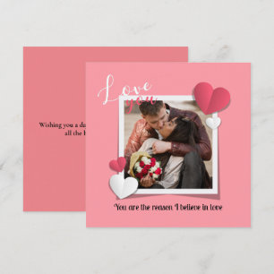 Moderne benutzerdefinierte Foto- und Liebe-Meldung Mitteilungskarte