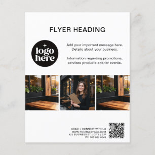 Moderne benutzerdefinierte Fotos Logo QR-Code Gesc Flyer