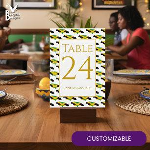 Moderne benutzerdefinierte JAMAICA-Hochzeitstisch- Dankeskarte