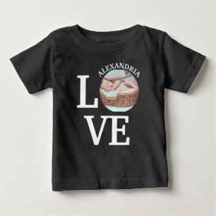Moderne benutzerdefinierte Liebesfoto-Vorlage Baby T-shirt