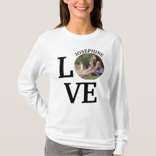 Moderne benutzerdefinierte Liebesfoto-Vorlage T-Sh T-Shirt