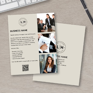 Moderne benutzerdefinierte Logo-Foto-QR-Geschäfts Flyer