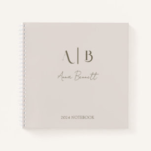Moderne, benutzerdefinierte Monogramm-Initialen Na Notizbuch
