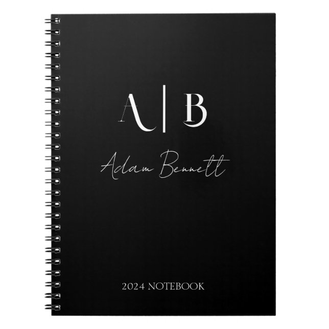 Moderne benutzerdefinierte Monogrammanfangsbuchsta Notizblock (Vorderseite)