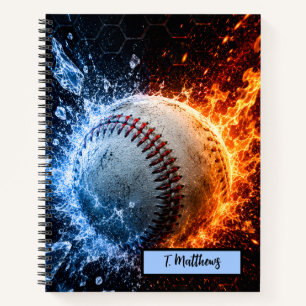 Moderne benutzerdefinierte Namen Baseball Notizbuch