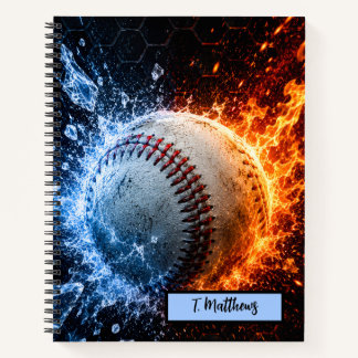 Moderne benutzerdefinierte Namen Baseball Notizbuch