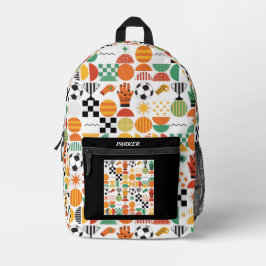 Moderne benutzerdefinierte Namen Fußball-Muster ge Bedruckter Rucksack