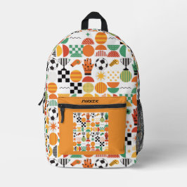 Moderne benutzerdefinierte Namen Fußball-Muster ge Bedruckter Rucksack