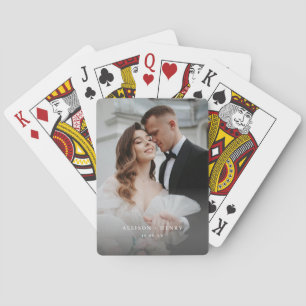 Moderne benutzerdefinierte Namen Hochzeitspaar Fot Spielkarten