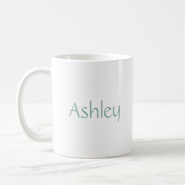 Moderne benutzerdefinierte Namen Lichtblau und Wei Kaffeetasse (Links)