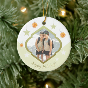 Moderne benutzerdefinierte Sterne und orangefarben Keramik Ornament