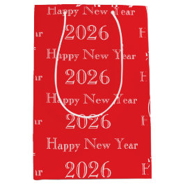 Moderne benutzerdefinierte Text Glückliches Neues Mittlere Geschenktüte