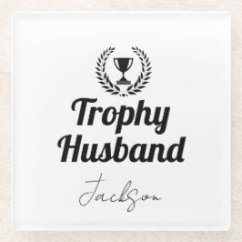 Moderne benutzerdefinierte Trophäe Ehemann Name Sc Glasuntersetzer