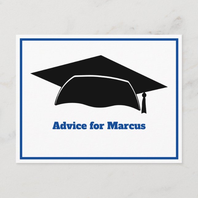 Moderne Beratung wünscht Party Blue Abschluss Hinweiskarte (Rückseite)