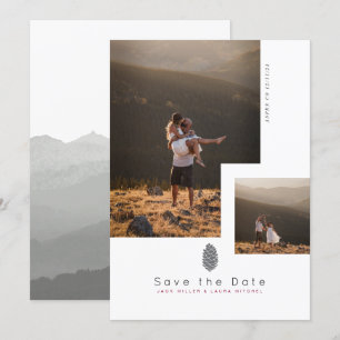 Moderne Berg-Save-the-Date Mehrfachfoto Einladung