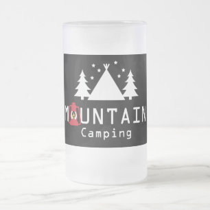 Moderne Bergcamping-Abzeichen Mattglas Bierglas
