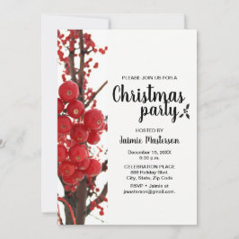 Moderne, Berry, Rot, Weihnachten-Party Einladung