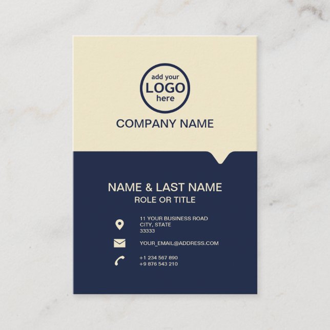 Moderne Berufliche 2 Farben fügen Ihr Logo hinzu Visitenkarte (Vorderseite)