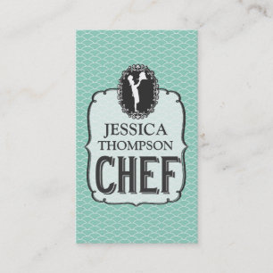 Moderne Berufliche Aqua Cook Koch Custom Cards Visitenkarte