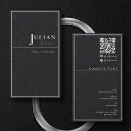 Moderne Berufliche Black Business Card Visitenkarte