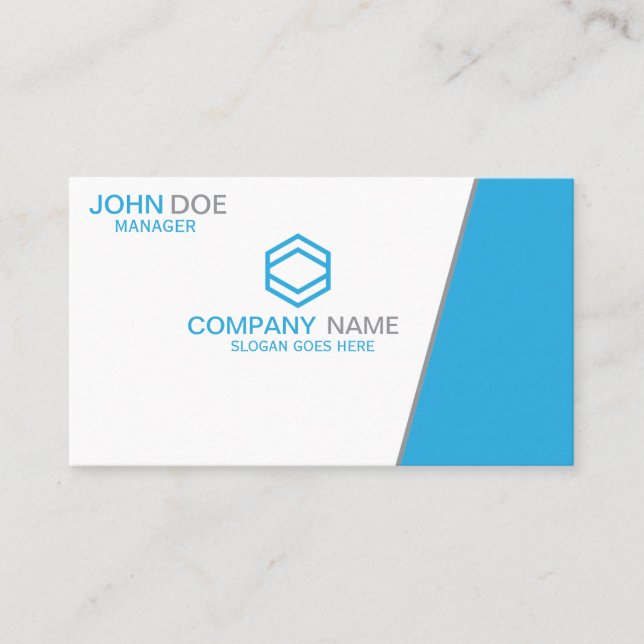 Moderne Berufliche Blue Business Card Visitenkarte (Vorderseite)