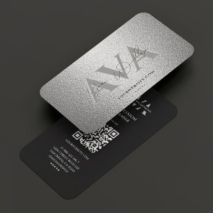 Moderne Berufliche, elegante Silver Black Signatur Visitenkarte