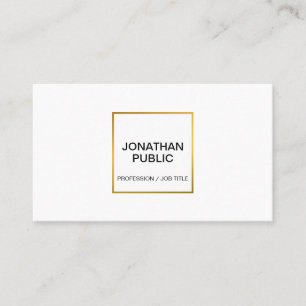 Moderne Berufliche Elegante Weißer Golden Chic Ein Visitenkarte