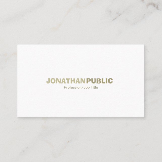 Moderne Berufliche Elegante Weißes Gold Saubere Sc Visitenkarte (Vorderseite)