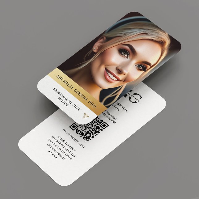 Moderne Berufliche, elegante White-Gold-Linie Visitenkarte (Modern Professional Elegant White Gold Line Business Card
)