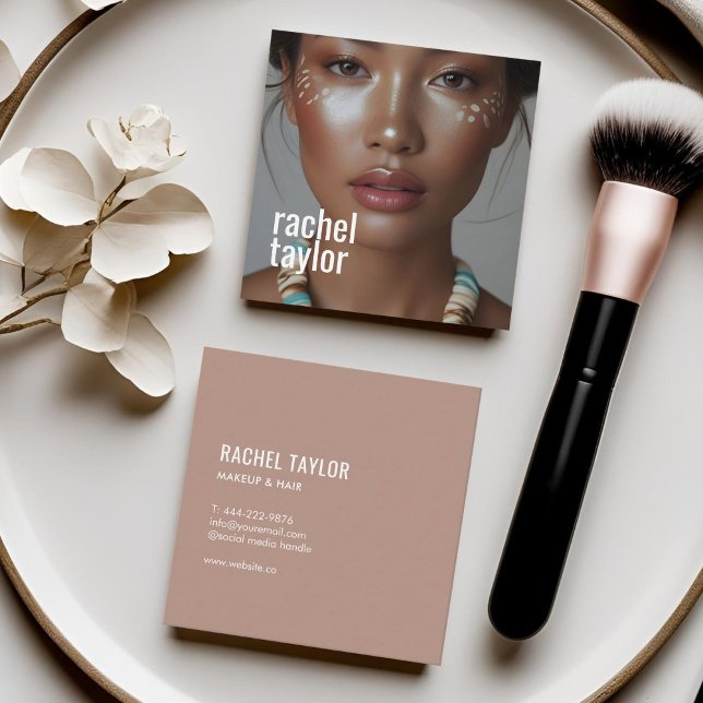 Moderne Berufliche Fotografie Quadratische Visitenkarte (Von Creator hochgeladen)