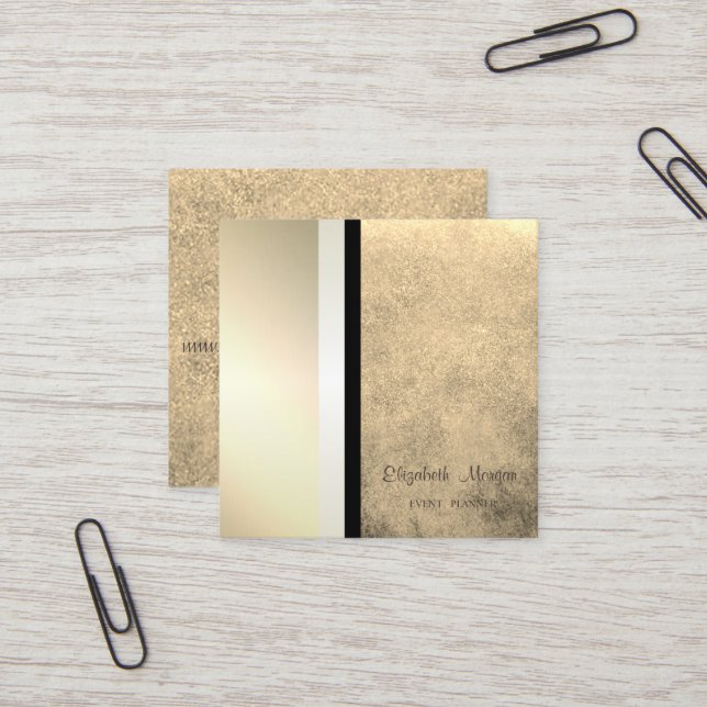 Moderne Berufliche Geometrie, gestreift Quadratische Visitenkarte (Vorderseite/Rückseite Beispiel)