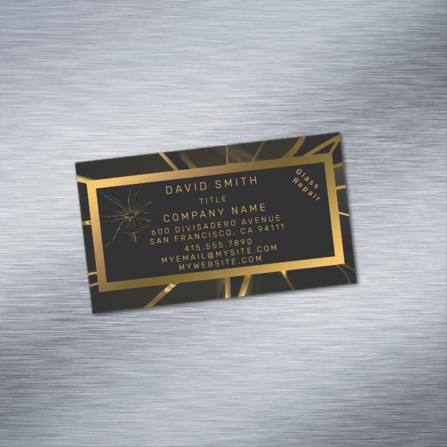 Moderne Berufliche Glasreparatur Magnetische Visitenkarte (Beispiel)