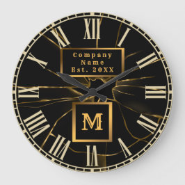 Moderne Berufliche Glasreparatur Mit Monogramm Große Wanduhr