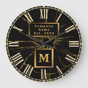 Moderne Berufliche Glasreparatur Mit Monogramm Große Wanduhr