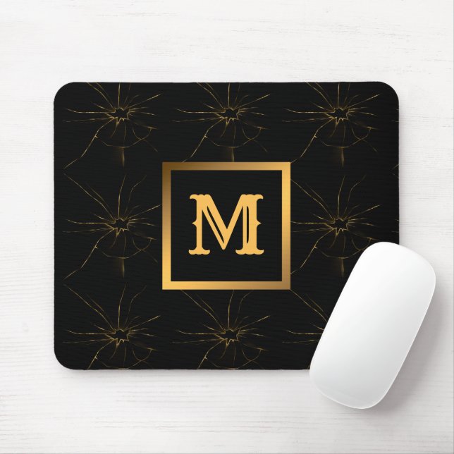 Moderne Berufliche Glasreparatur Mit Monogramm Mousepad (Mit Mouse)