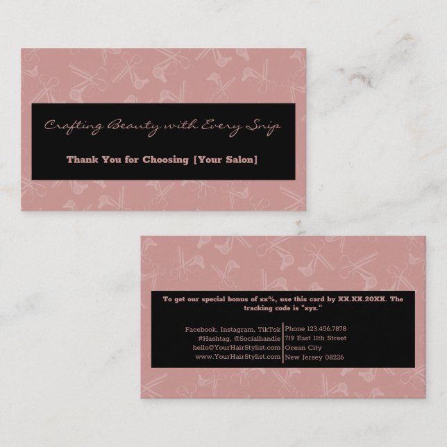 Moderne Berufliche Haarwerkzeuge Danke, XX% Rabattkarte (Vorne/Hinten)