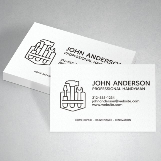 Moderne Berufliche Handyman-Services Visitenkarte (Von Creator hochgeladen)