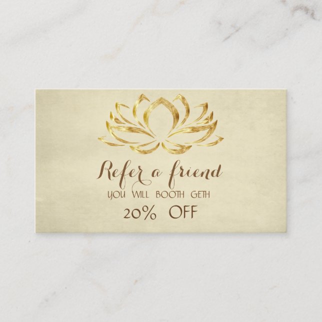 Moderne Berufliche Lotus Referrationskarte Empfehlungskarte (Vorderseite)