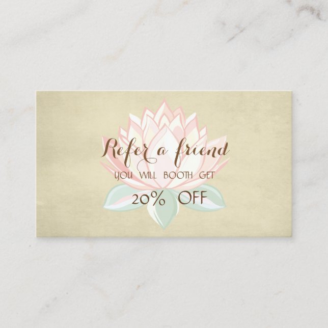 Moderne Berufliche Lotus Simple Referrkarte Empfehlungskarte (Vorderseite)