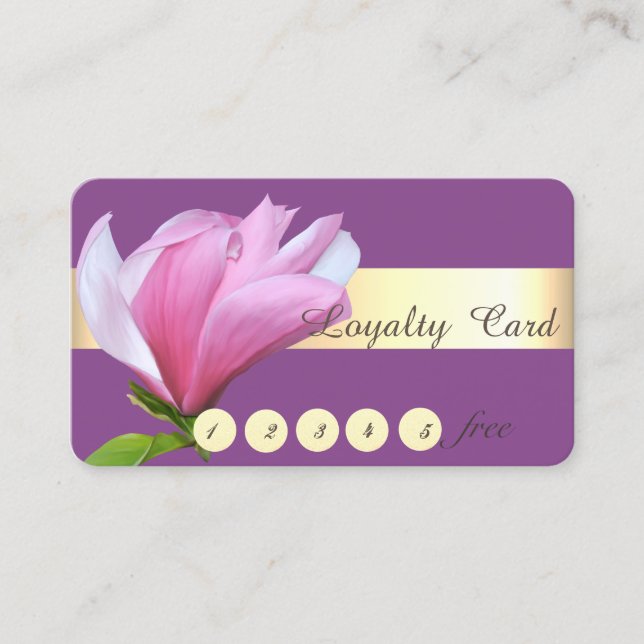 Moderne, Berufliche Magnolia Loyalty Card  Treuekarte (Vorderseite)