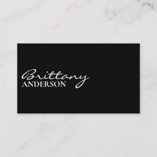 Moderne Berufliche Minimalistische Elegante Schwar Visitenkarte