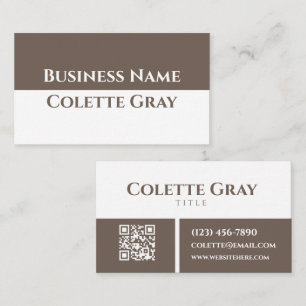 Moderne Berufliche Minimalistische Taupe White Visitenkarte