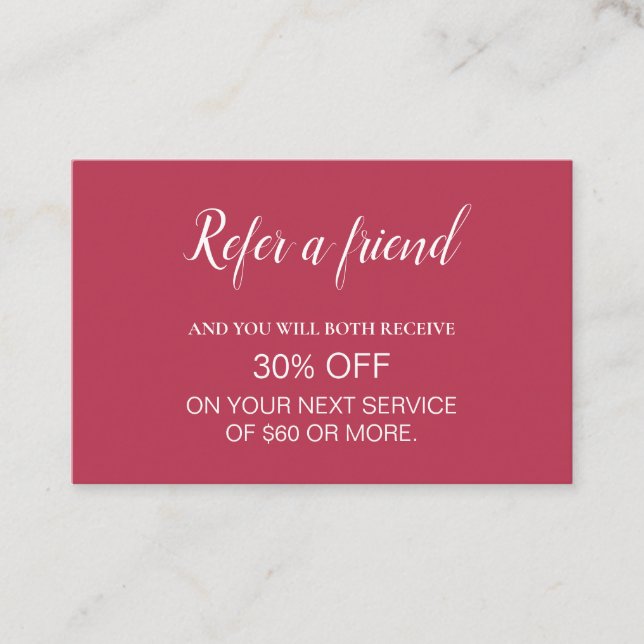 Moderne Berufliche Minimalistische Verweisung Visitenkarte (Vorderseite)