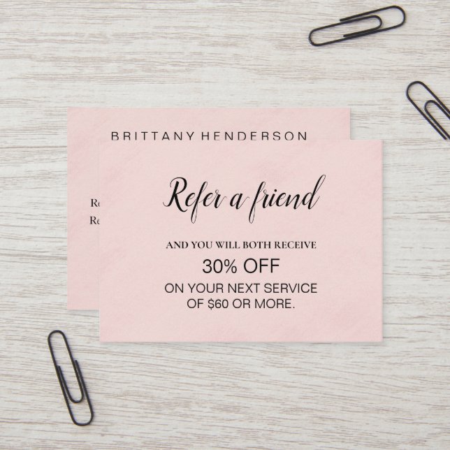 Moderne Berufliche Minimalistische Verweisung Visitenkarte (Vorderseite/Rückseite Beispiel)