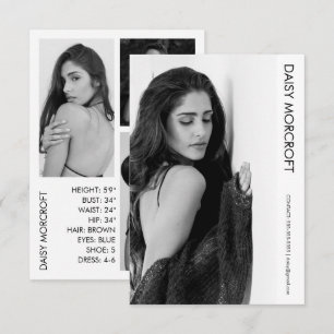 Moderne Berufliche Modell-Foto-Composite-Karte Karte