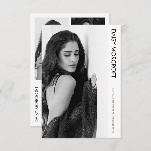 Moderne Berufliche Modell-Foto-Composite-Karte Karte (Vorne/Hinten)